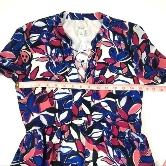 J Crew Factory Lace Up Multi Floral Dress H4528 - Picture 8 of 9